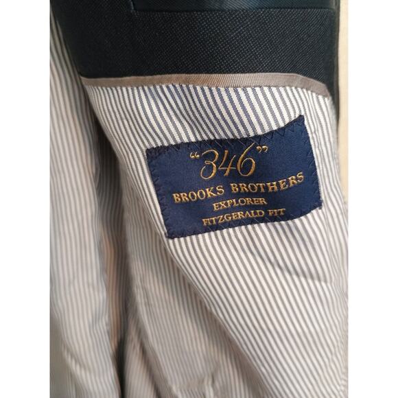 Brooks Brothers Blazer Men 48L Blue Gray Explorer Fitzgerald Career Sport Coat - Picture 5 of 12